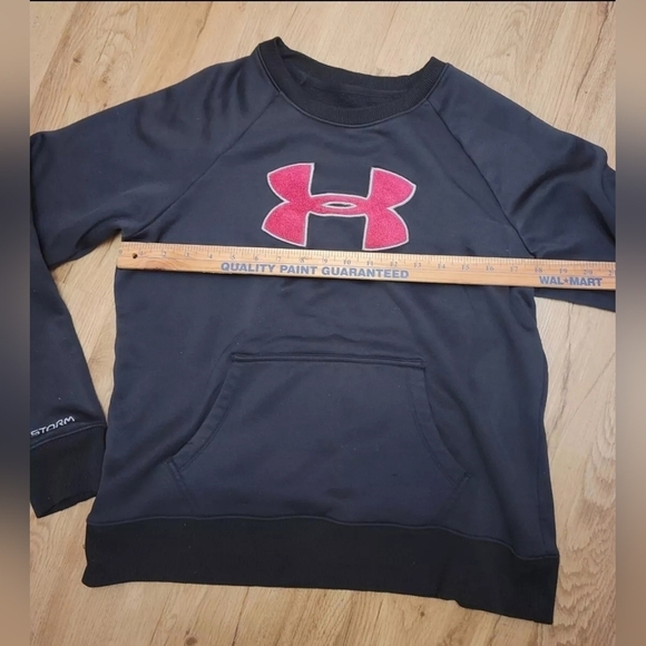 Under Armour Hoodie Womens Black Pink Sweatshirt UnderArmour Excellent Cond READ - Picture 3 of 9